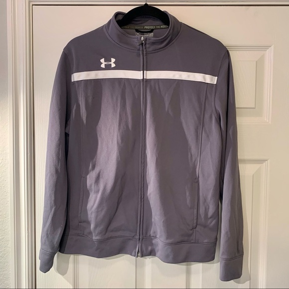 UNDER ARMOUR Youth XL All Season Gear Long Sleeve Full Zip Track Jacket Gray - Picture 1 of 7